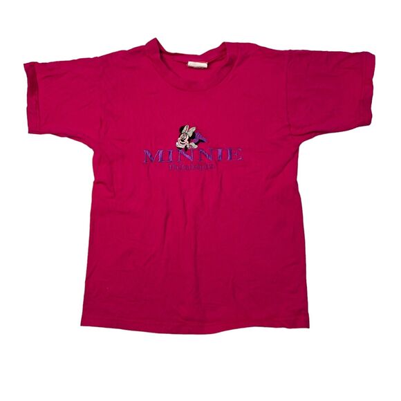 Disney VTG 90s Minnie Mouse Phila Embroidered Tee T-Shirt Pink Youth 10/12 - Picture 1 of 5